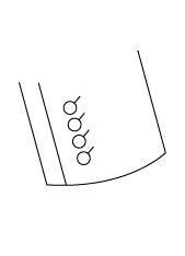 Schräge Knopflöcher